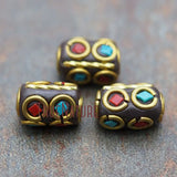 Big Hole Copper Mosaic Art Loose Beads 8x12mm