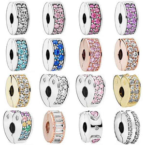 925 Silver Heart Ice Charm Bead for Bracelet DIY Jewelry