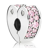 925 Silver Heart Ice Charm Bead for Bracelet DIY Jewelry