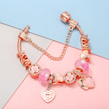 Mom Charm Bracelet with Heart-Shaped Charms and Beads