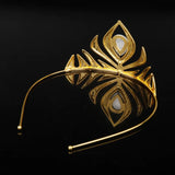 Golden Crystal Bridal Crown Tiara Hair Comb