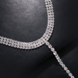 Layer Belly Waist Chain with Neck Crystal Body Chain Kpop Necklace Choker