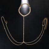 Layer Belly Waist Chain with Neck Crystal Body Chain Kpop Necklace Choker