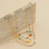 Epoxy Daisy Choker Necklace for Women Party Wedding Beads Chain Neck Collar