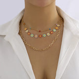Epoxy Daisy Choker Necklace for Women Party Wedding Beads Chain Neck Collar