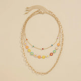 Epoxy Daisy Choker Necklace for Women Party Wedding Beads Chain Neck Collar