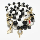 Colorful Acrylic Beads Bracelet with Lipstick/Handbag Charm