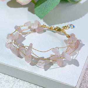 Layered Crystal Stone Beaded Bracelet Hand Jewelry