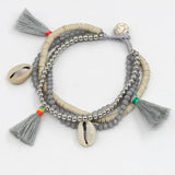 Multi-layer Beads Strand Shell Bracelet Summer Beach Holiday Jewelry