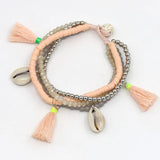 Multi-layer Beads Strand Shell Bracelet Summer Beach Holiday Jewelry