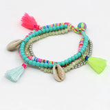 Multi-layer Beads Strand Shell Bracelet Summer Beach Holiday Jewelry