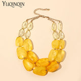 Beaded Choker Necklaces Women's Jewelry Short Colorful Beads Pendant