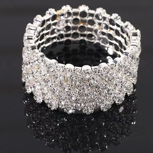 Exaggerated Multi-layer Full Drill Bracelet Bangle for Women