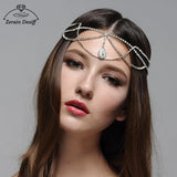 Retro Rhinestone Hair Chain Water Drop Forehead Chain Hair Accessories