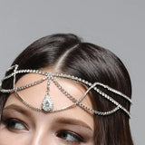 Retro Rhinestone Hair Chain Water Drop Forehead Chain Hair Accessories