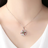 Multicolor Crystal Zircon Diamonds Sunflower Pendant Necklaces for Women