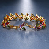 Multicolor Zircon Charm Bracelet Bridal Wedding Jewelry
