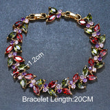 Multicolor Zircon Charm Bracelet Bridal Wedding Jewelry