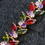 Multicolor Zircon Charm Bracelet Bridal Wedding Jewelry