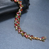 Multicolor Zircon Charm Bracelet Bridal Wedding Jewelry