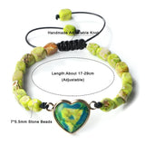 Multicolor Emperor Stone Heart Charm Bracelet Adjustable Jewelry