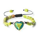 Multicolor Emperor Stone Heart Charm Bracelet Adjustable Jewelry