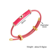 Multicolor Evil Eye Charm Bangle, Colorful Enamel Bracelet