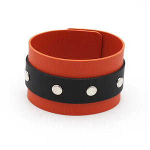Multicolor Leather Bracelet Wide Charm Bracelets Punk Female Jewelry