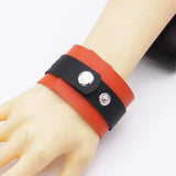 Multicolor Leather Bracelet Wide Charm Bracelets Punk Female Jewelry