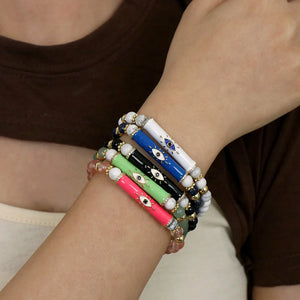 Multicolor Stone Evil Eye Charms Bracelet
