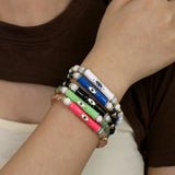 Multicolor Stone Evil Eye Charms Bracelet