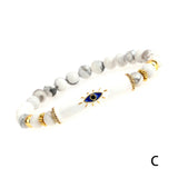 Multicolor Stone Evil Eye Charms Bracelet