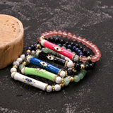 Multicolor Stone Evil Eye Charms Bracelet