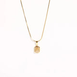 Multicolor Zircon Pendant Necklace Stainless Steel Plated Jewelry
