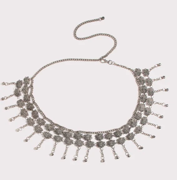 Multilayer Bohemian Butterfly Waist Chain Metal Belts for Women Dress