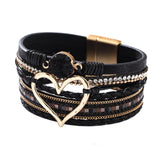 Heart Rhinestone Magnetic Bracelet for Women