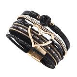 Heart Rhinestone Magnetic Bracelet for Women