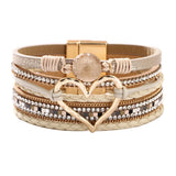 Heart Rhinestone Magnetic Bracelet for Women