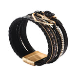 Heart Rhinestone Magnetic Bracelet for Women
