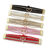 Heart Rhinestone Magnetic Bracelet for Women