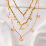 Butterfly Gun LOVE Choker Necklace Thick Chain Pendant Jewelry Gift