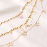Butterfly Gun LOVE Choker Necklace Thick Chain Pendant Jewelry Gift