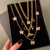 Butterfly Gun LOVE Choker Necklace Thick Chain Pendant Jewelry Gift