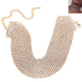 Crystal Choker Necklace Multilayer Chain Necklaces for Women
