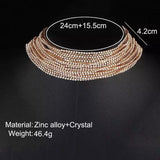 Crystal Choker Necklace Multilayer Chain Necklaces for Women