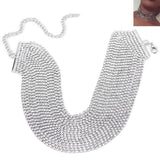 Crystal Choker Necklace Multilayer Chain Necklaces for Women