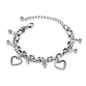 Heart Bead Pendant Bracelet for Women Charm Bracelets
