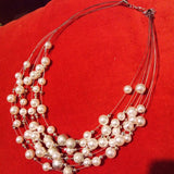 Multilayer Pearl Necklace Beaded Short Clavicle Chain Necklace