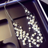Multilayer Pearl Necklace Beaded Short Clavicle Chain Necklace