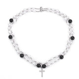 Multilayer Rhinestone Cross Necklace Girl Jewelry